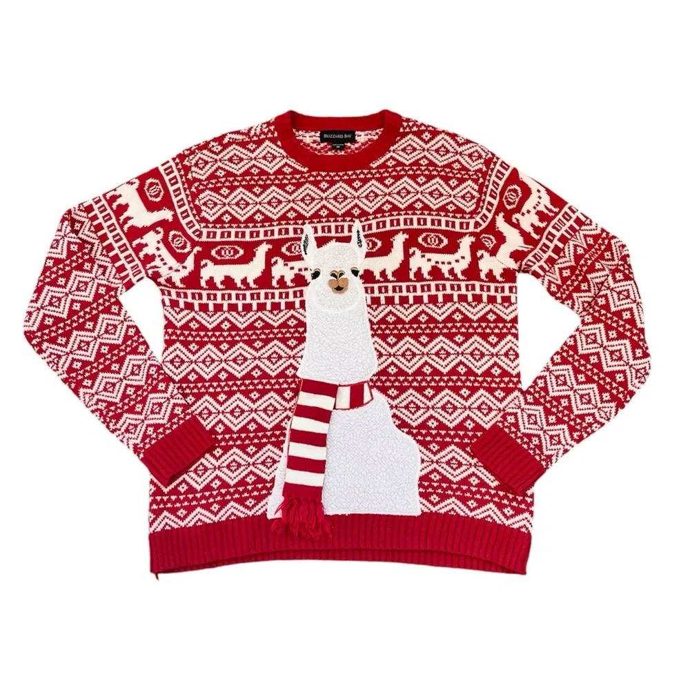 Llama Ugly Christmas Sweater Holiday M Medium